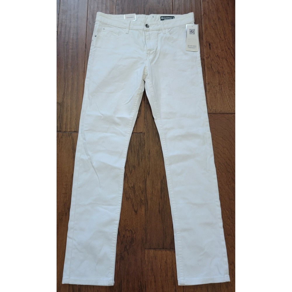 NWT SOUTHPOLE Sz 32x32 Women's White Active Flex 4-Way Stretch‎ Skinny Leg Jeans